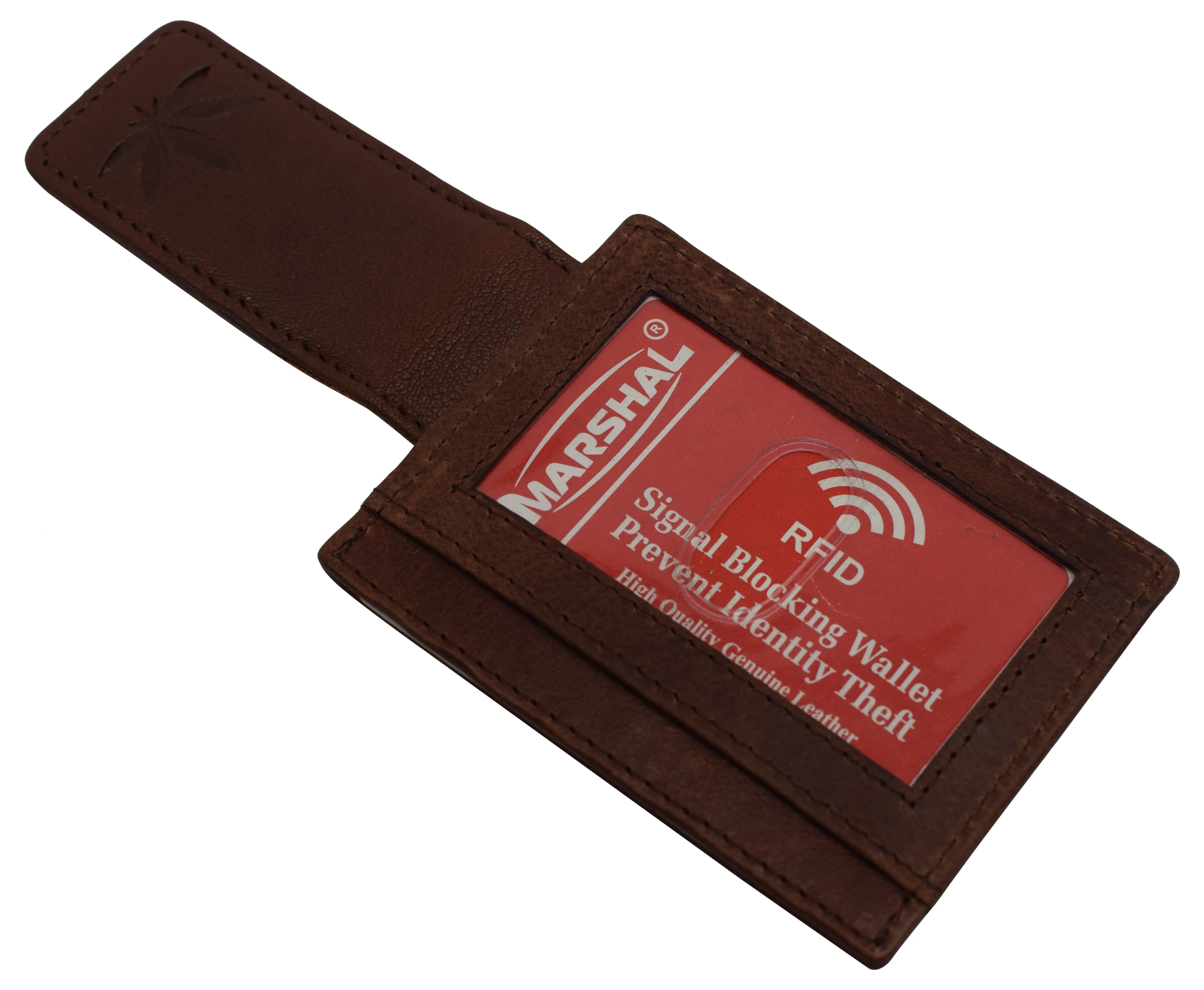 510910 Money Clip Front Pocket Wallet Leather Strong Magnet Thin Logo Wallets