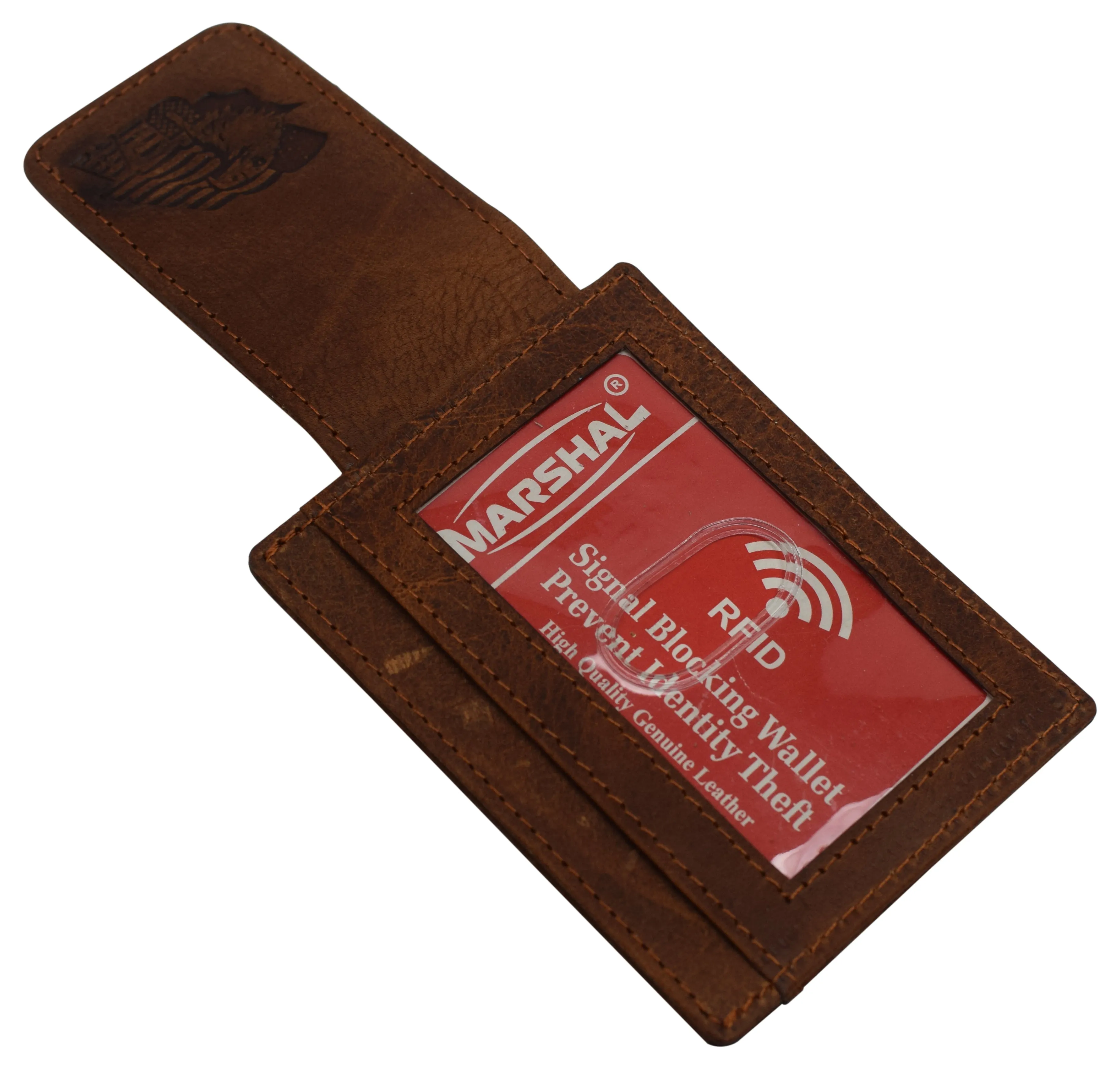 510910 Money Clip Front Pocket Wallet Leather Strong Magnet Thin Logo Wallets