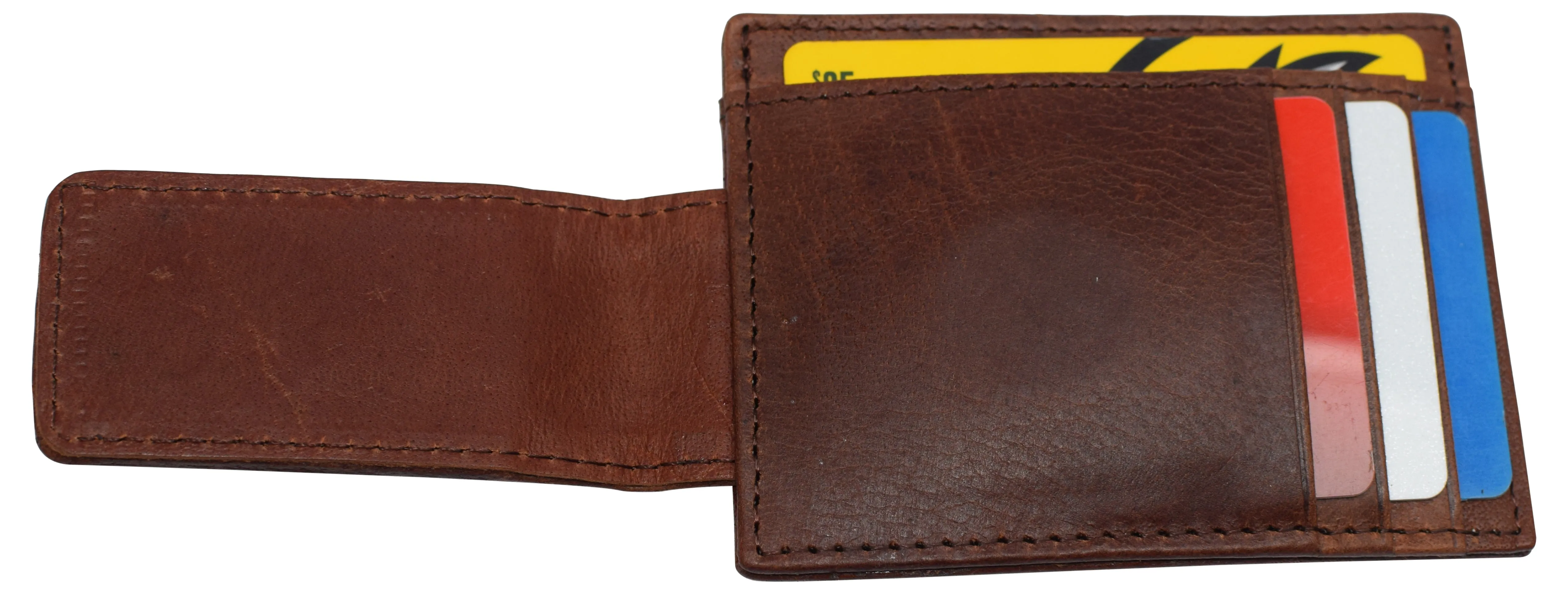 510910 Money Clip Front Pocket Wallet Leather Strong Magnet Thin Logo Wallets