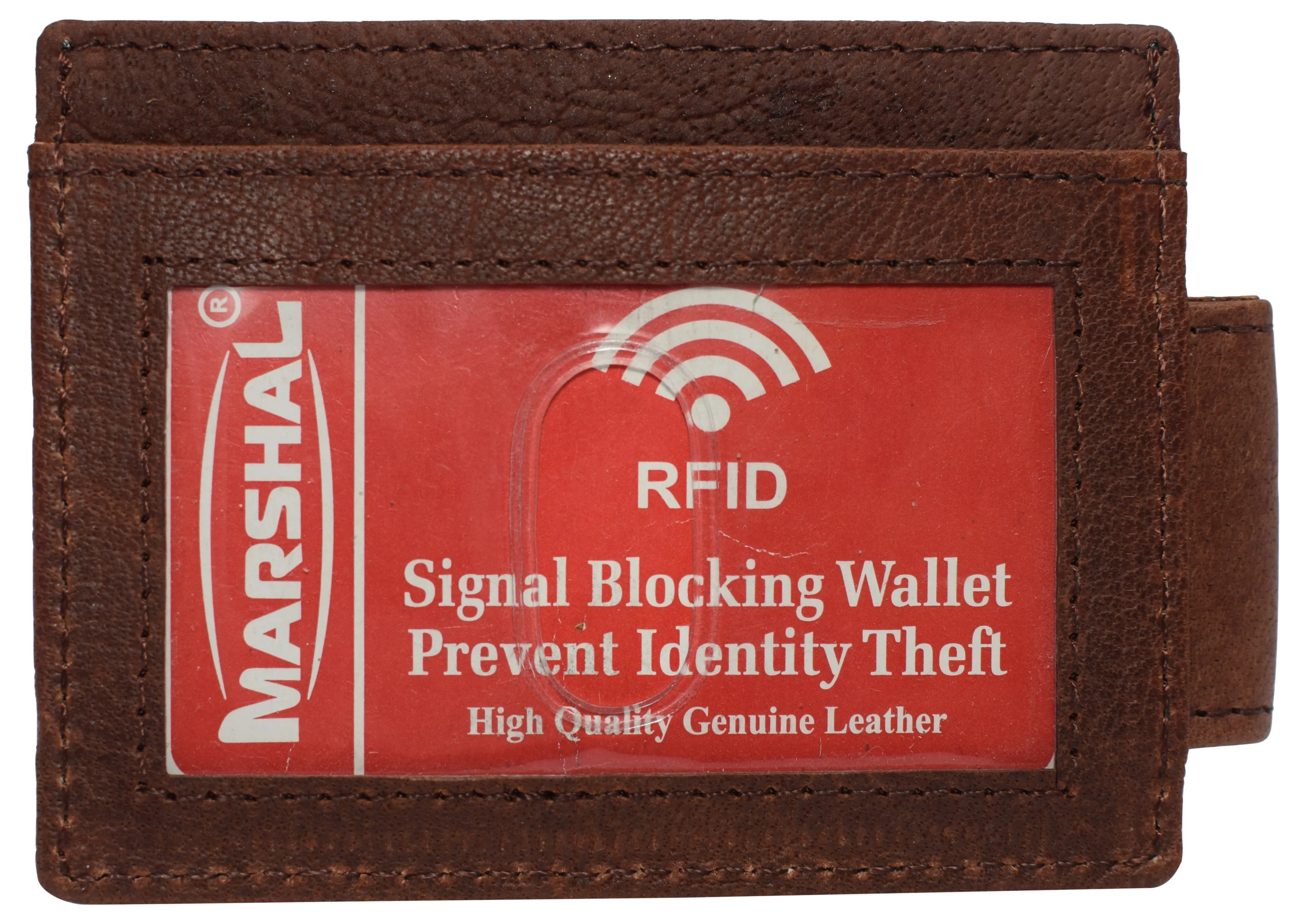 510910 Money Clip Front Pocket Wallet Leather Strong Magnet Thin Logo Wallets