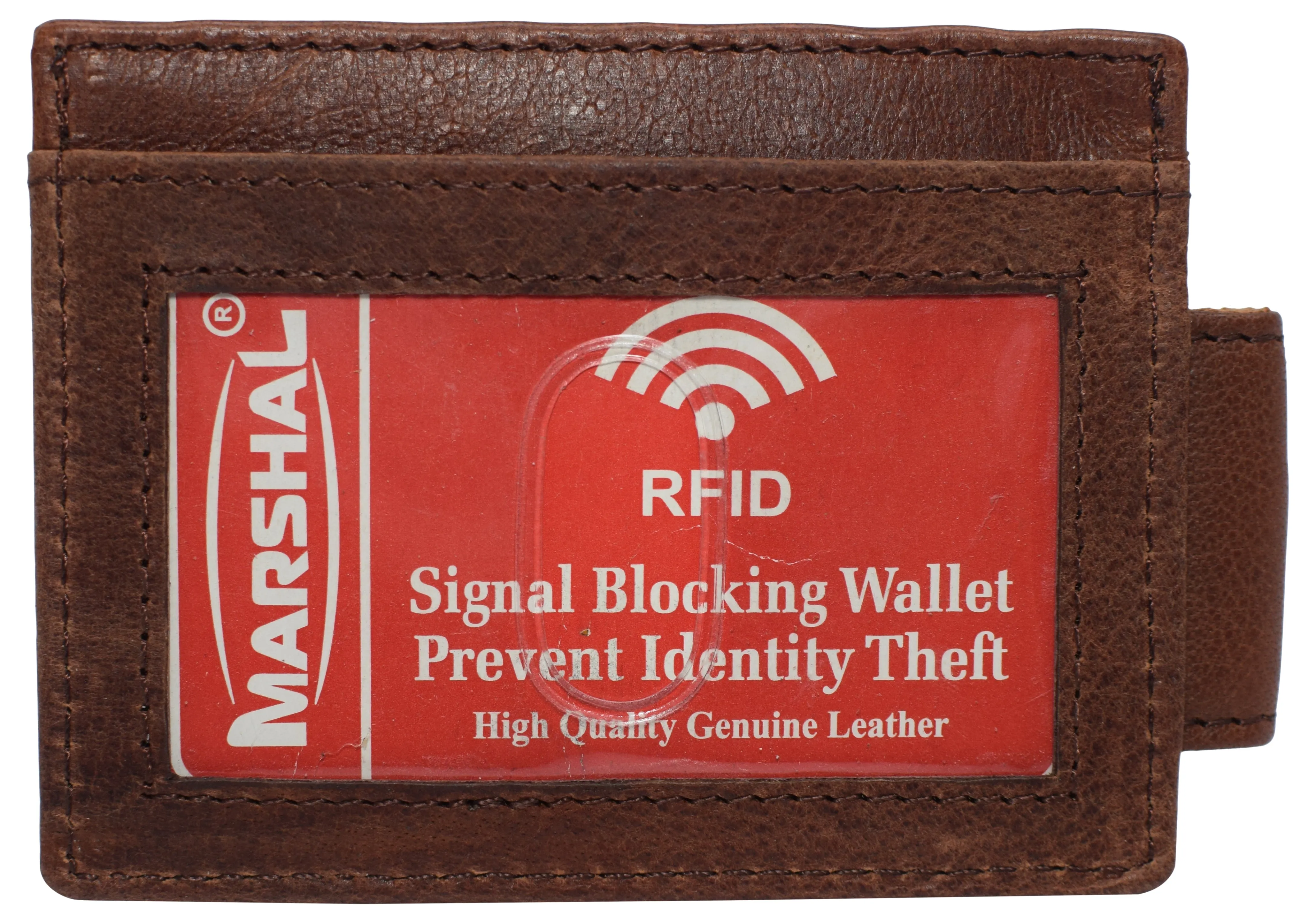510910 Money Clip Front Pocket Wallet Leather Strong Magnet Thin Logo Wallets