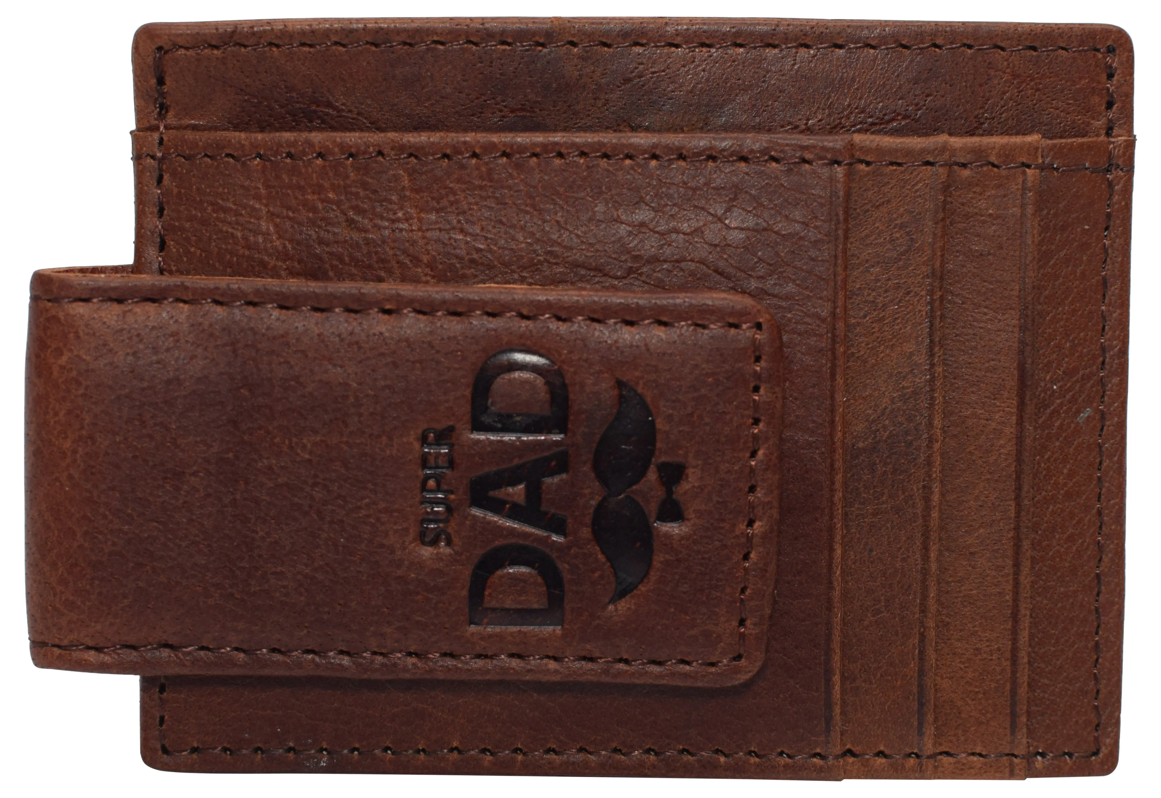 510910 Money Clip Front Pocket Wallet Leather Strong Magnet Thin Logo Wallets