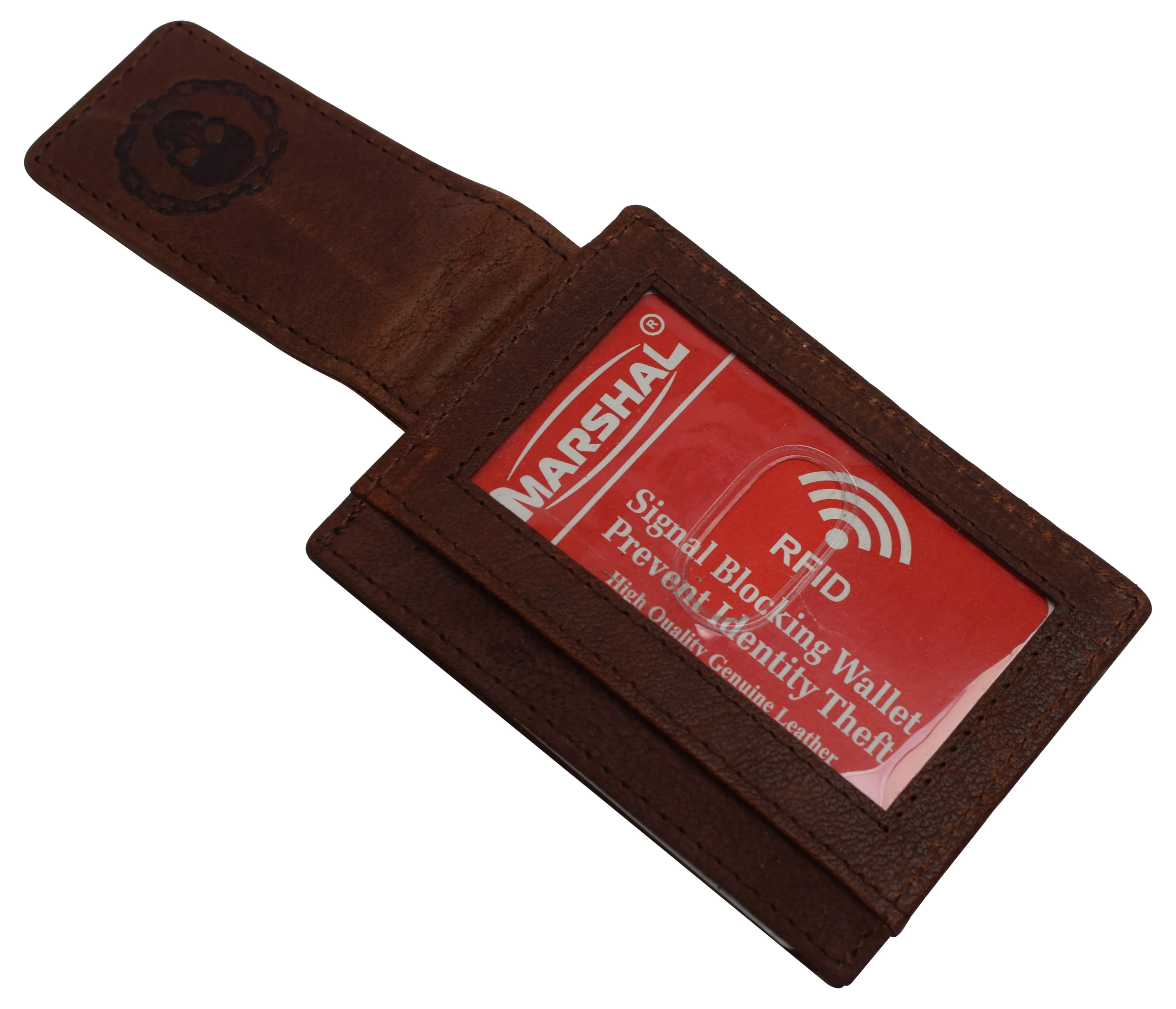510910 Money Clip Front Pocket Wallet Leather Strong Magnet Thin Logo Wallets