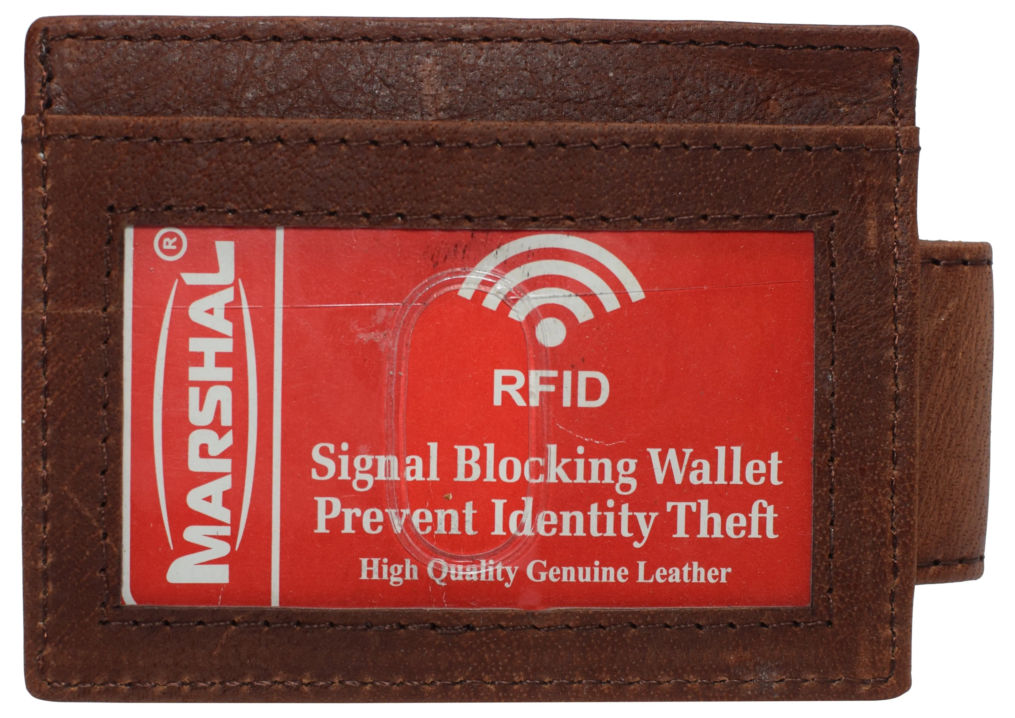 510910 Money Clip Front Pocket Wallet Leather Strong Magnet Thin Logo Wallets