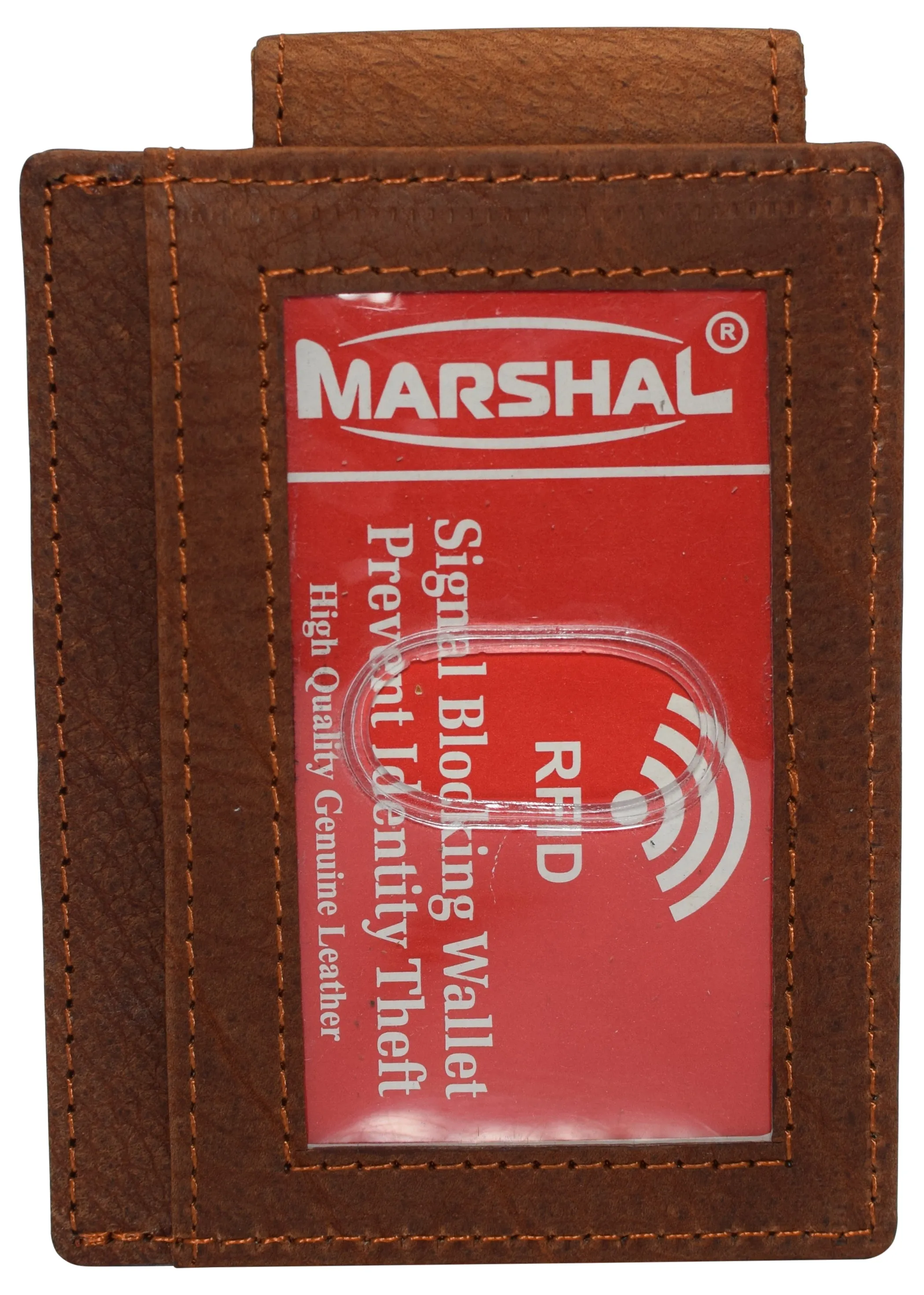 510910 Money Clip Front Pocket Wallet Leather Strong Magnet Thin Logo Wallets