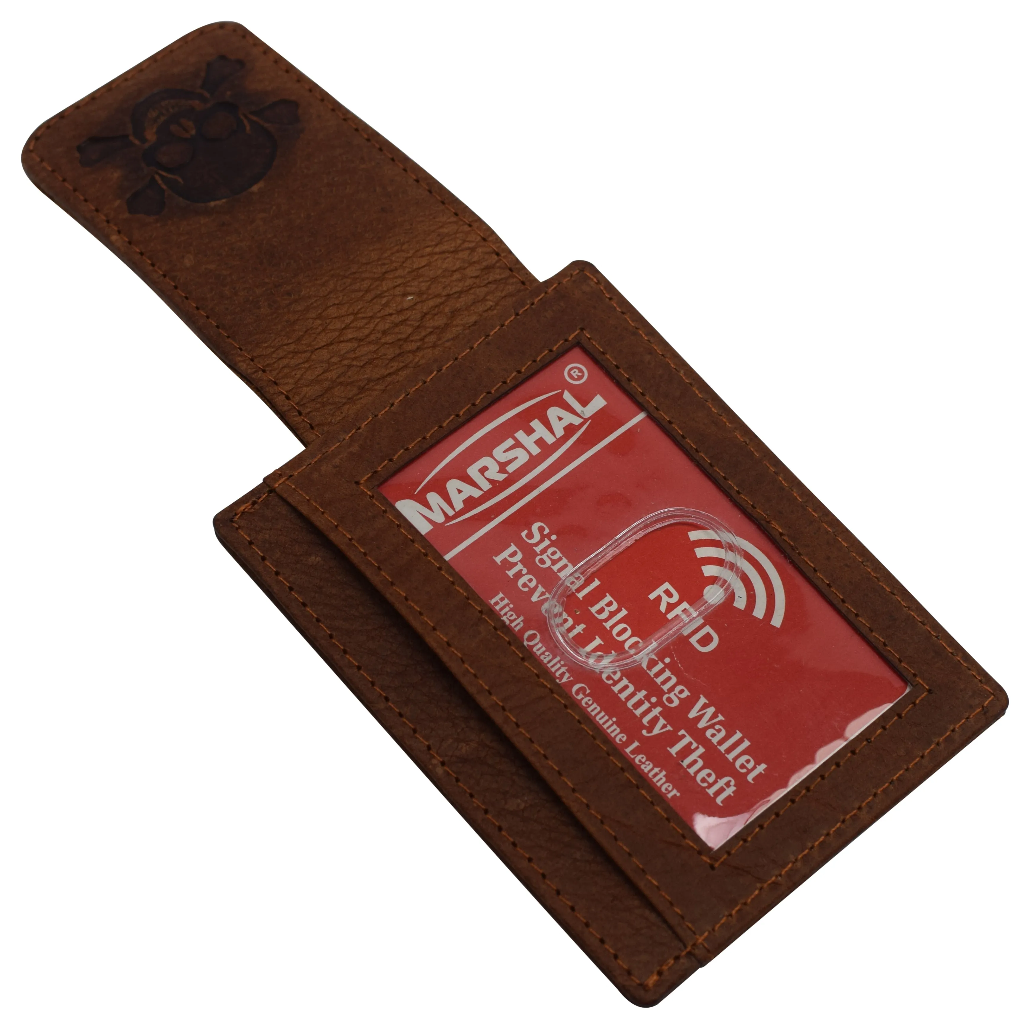 510910 Money Clip Front Pocket Wallet Leather Strong Magnet Thin Logo Wallets