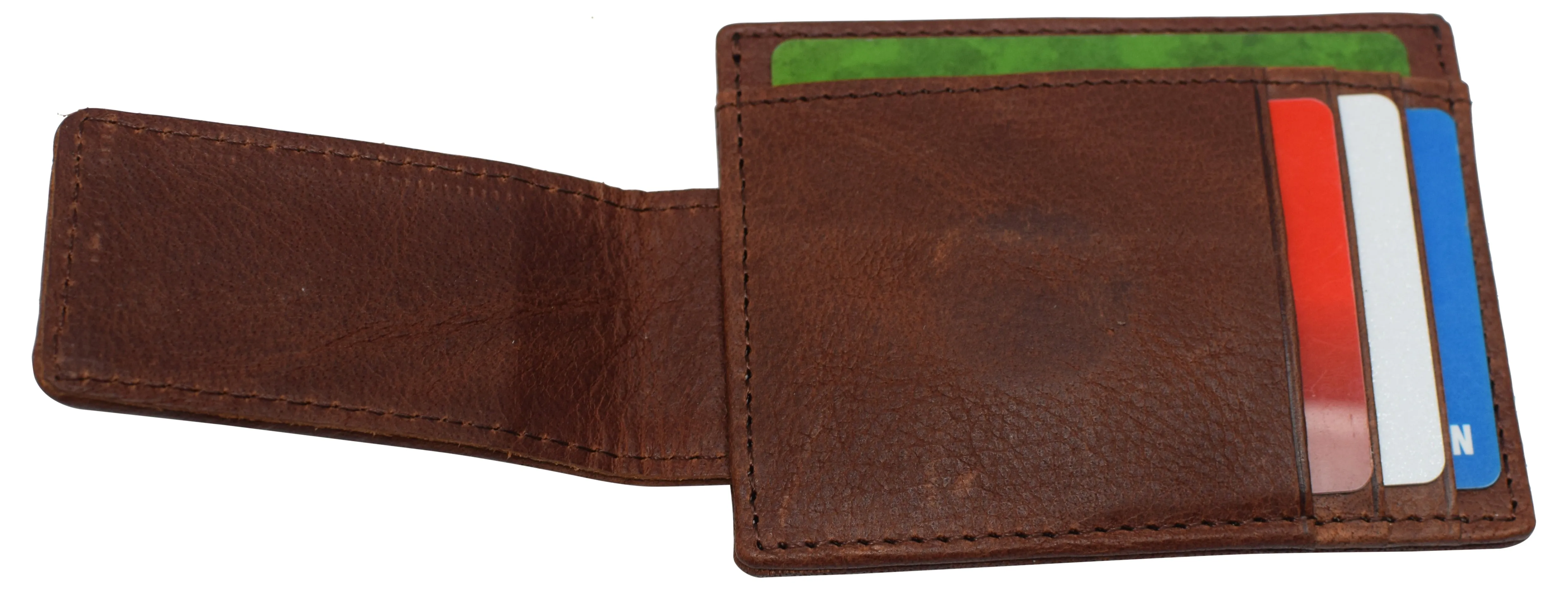 510910 Money Clip Front Pocket Wallet Leather Strong Magnet Thin Logo Wallets