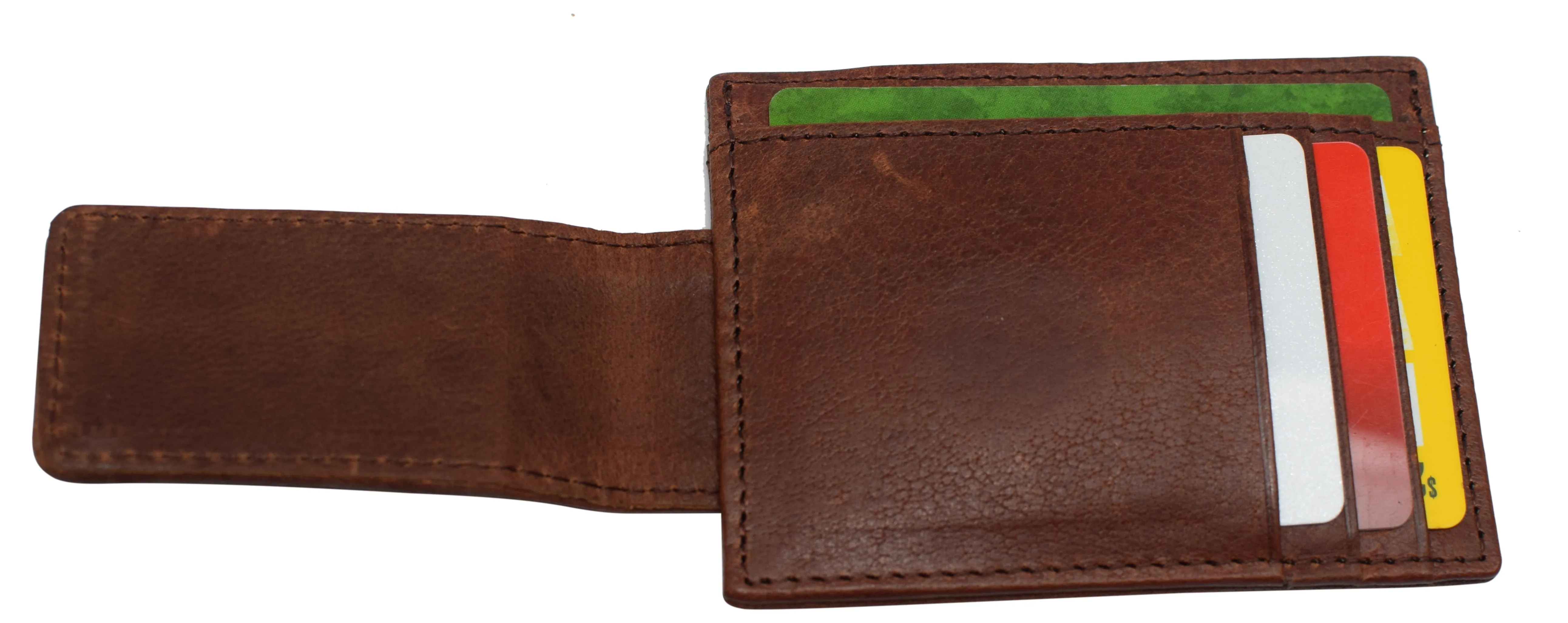 510910 Money Clip Front Pocket Wallet Leather Strong Magnet Thin Logo Wallets