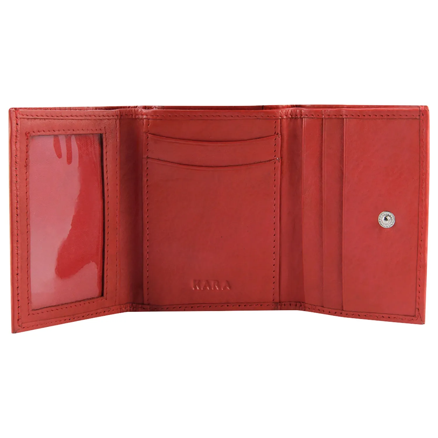7010 Women Red Leather Wallet I Genuine Leather Ladies Purse Visiting Card Holder - Wallet for Women I Trifold Clutch