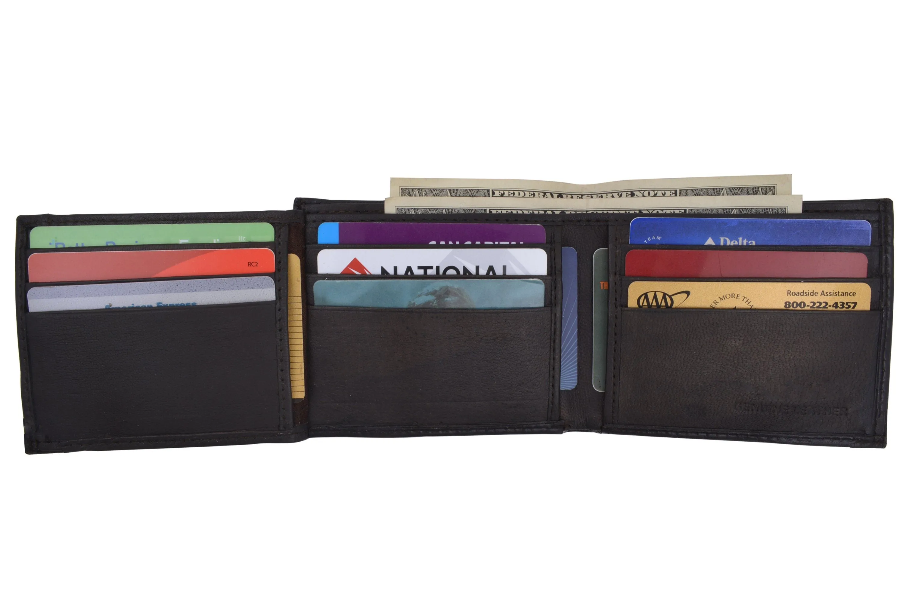AFONiE Men Trifold Leather Wallet