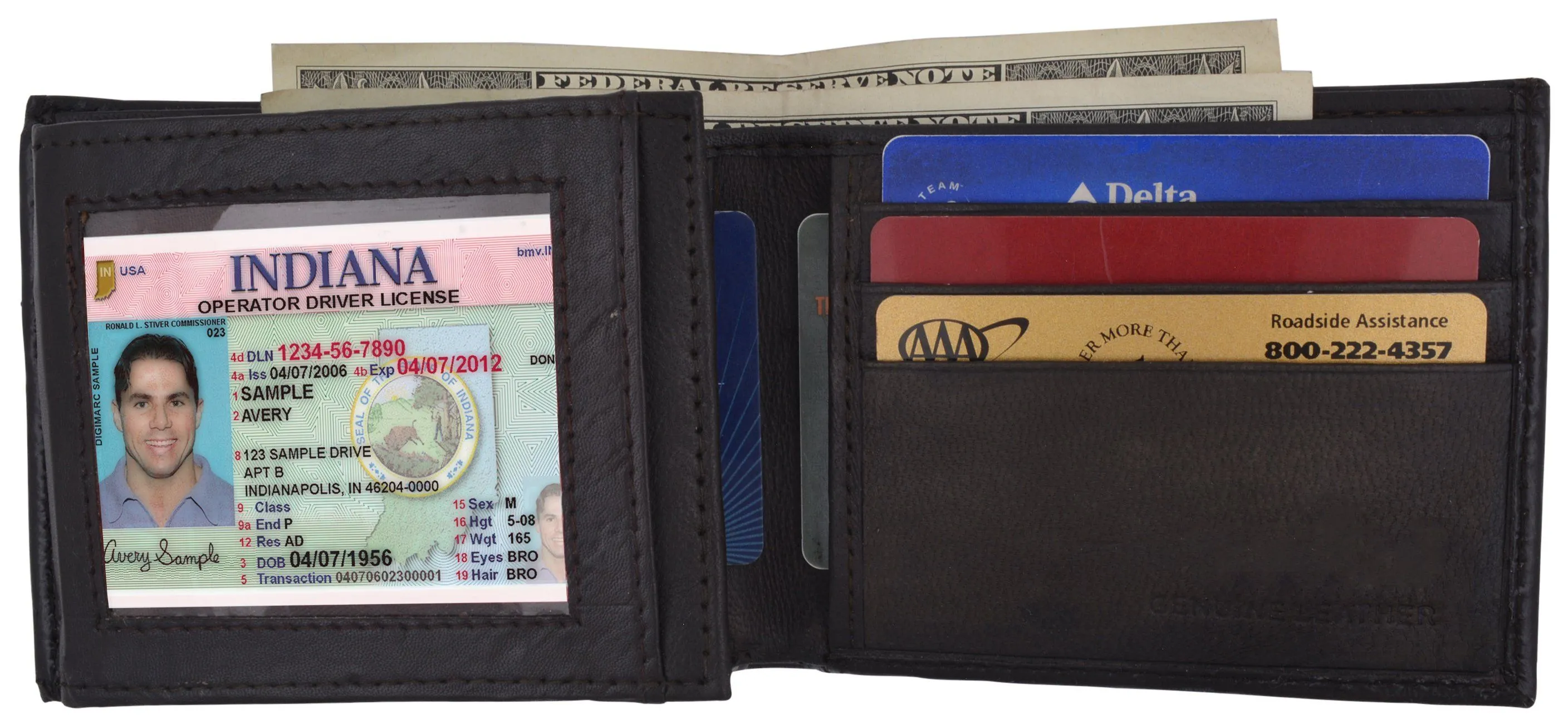 AFONiE Men Trifold Leather Wallet