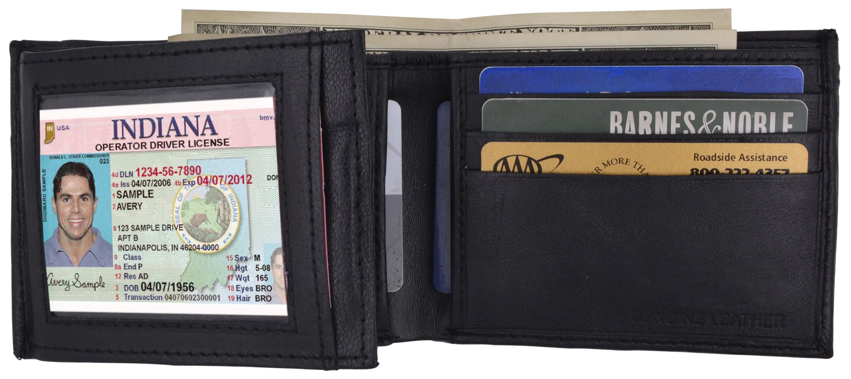 AFONiE Men Trifold Leather Wallet