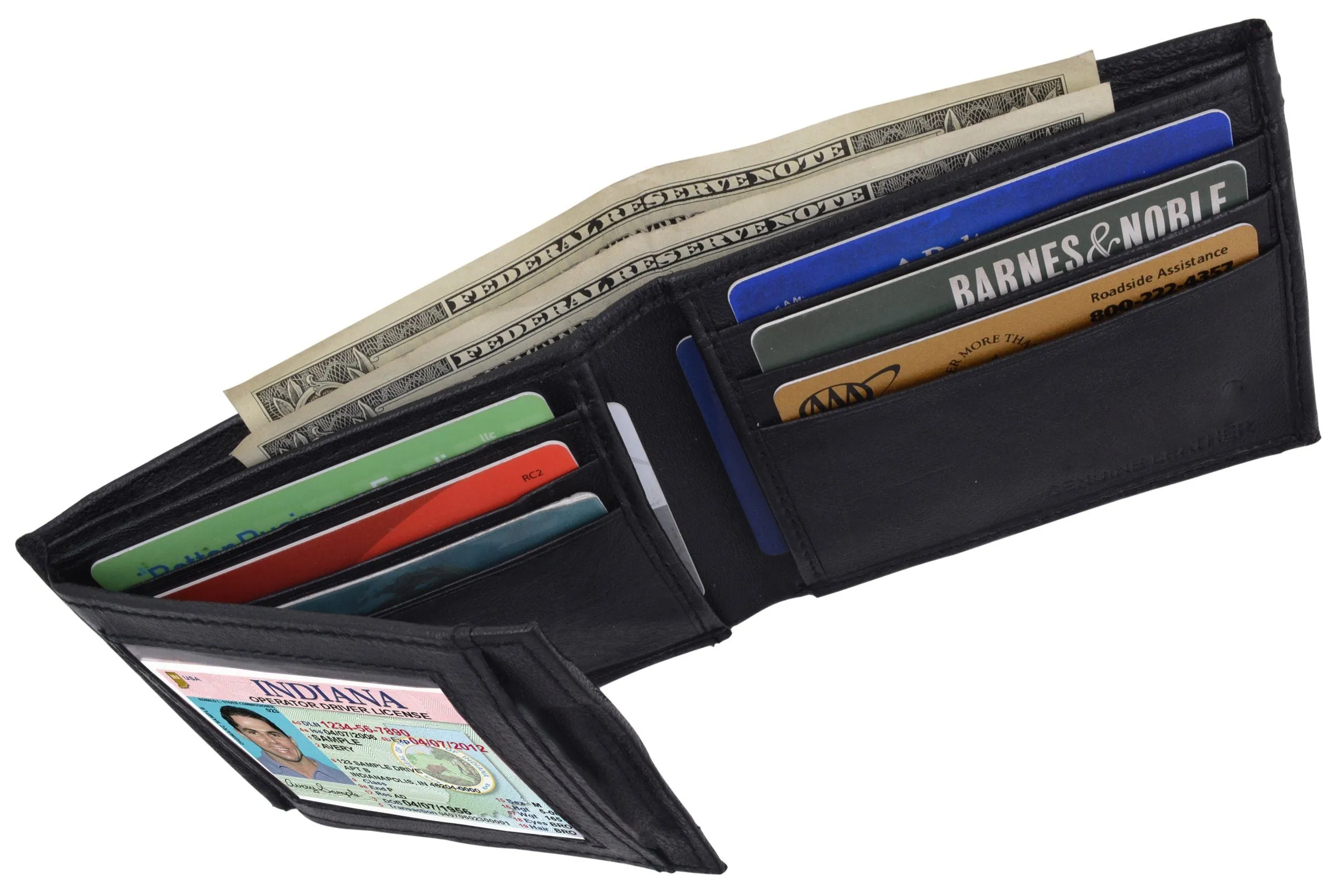 AFONiE Men Trifold Leather Wallet