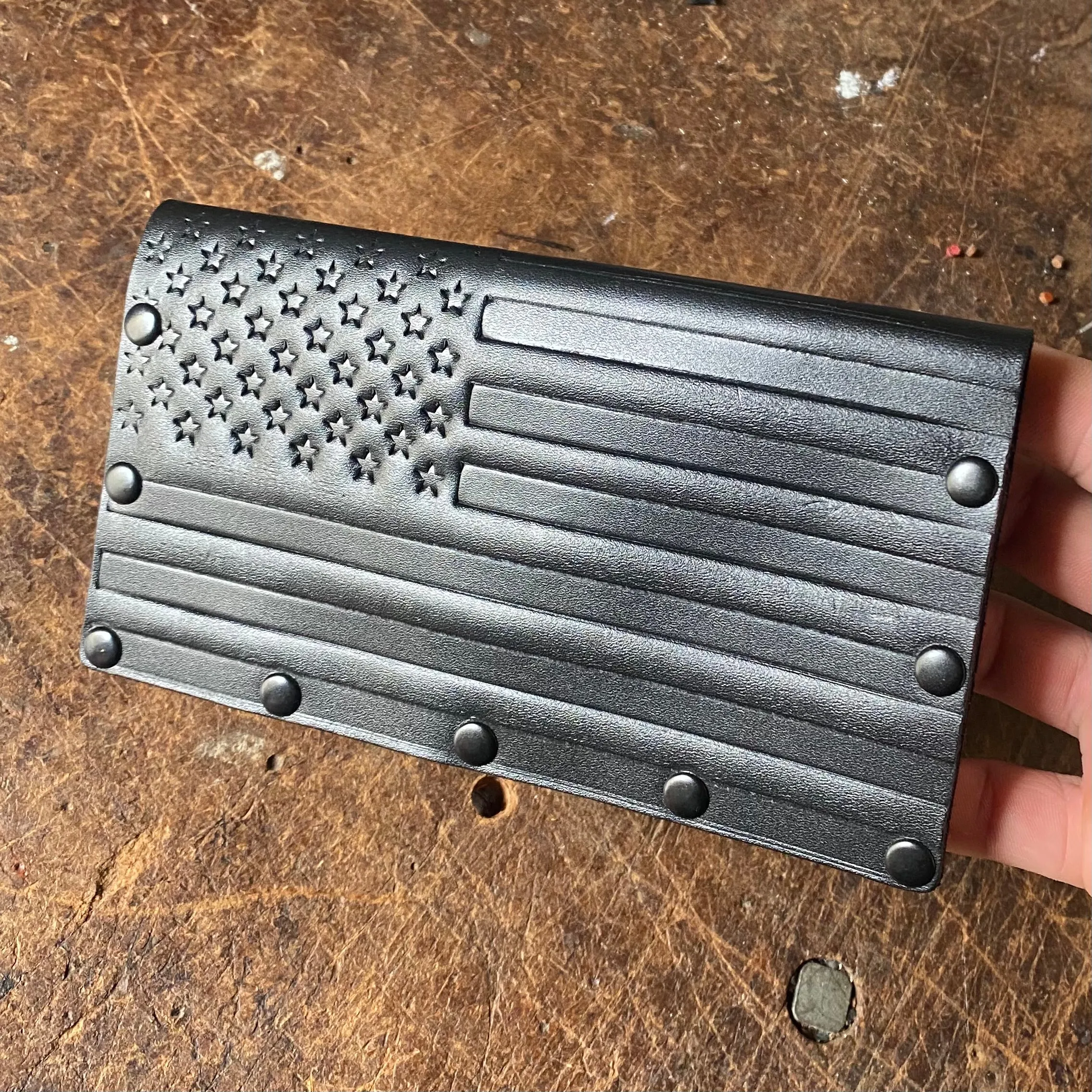 American Flag Biker Wallet