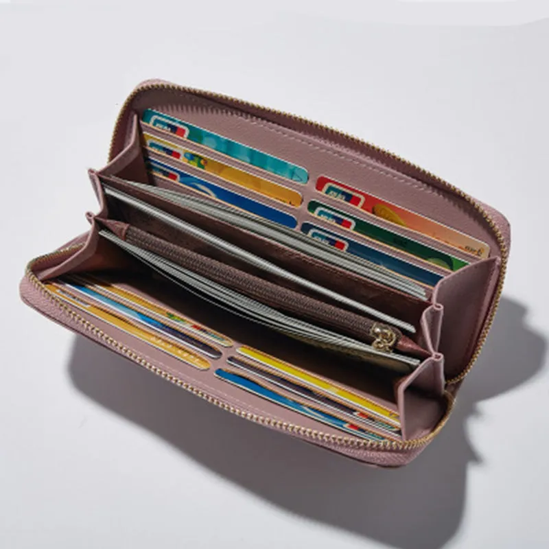 Anreisha Fashion Long Woman Purse New Designer Female Wallet Clutch PU Leather Ladies Purses Card Holder Women Phone Bags P2
