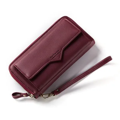 Anreisha Fashion Long Woman Purse New Designer Female Wallet Clutch PU Leather Ladies Purses Card Holder Women Phone Bags P2