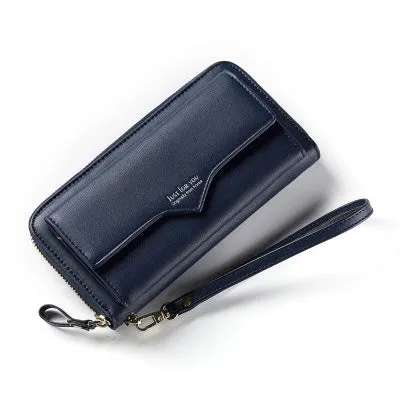 Anreisha Fashion Long Woman Purse New Designer Female Wallet Clutch PU Leather Ladies Purses Card Holder Women Phone Bags P2