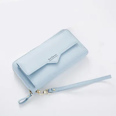 Anreisha Fashion Long Woman Purse New Designer Female Wallet Clutch PU Leather Ladies Purses Card Holder Women Phone Bags P2