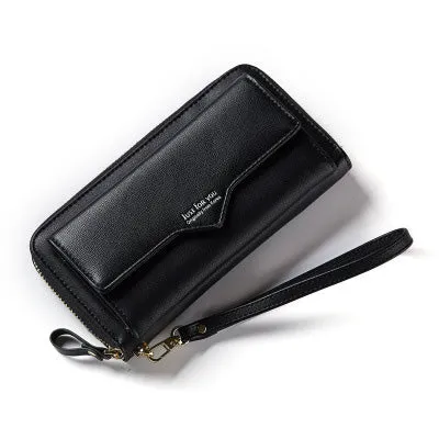 Anreisha Fashion Long Woman Purse New Designer Female Wallet Clutch PU Leather Ladies Purses Card Holder Women Phone Bags P2