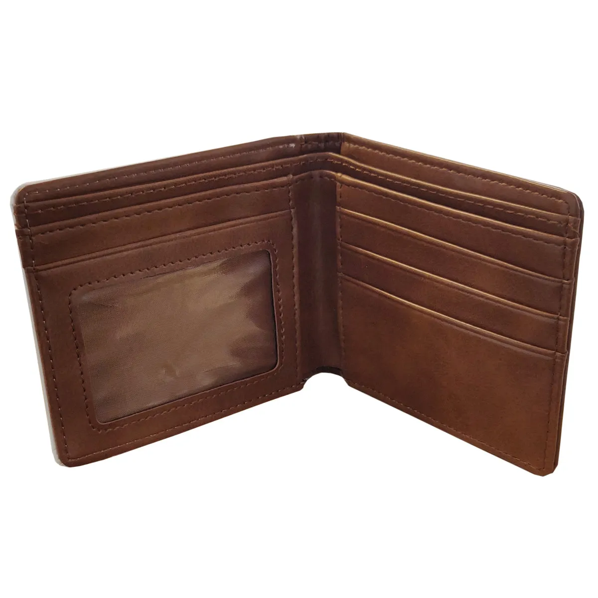 Bags & Wallets - Deluxe PU Wallet - 10.8cm x 9.5cm - BROWN
