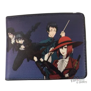Black Butler Group Pose Purple Fade Anime Adult Bi-Fold Wallet