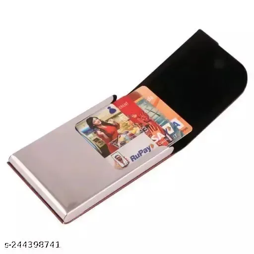 Black ROCK PU Leather women Card Holder for birthday, gifts, girlfriend / wife