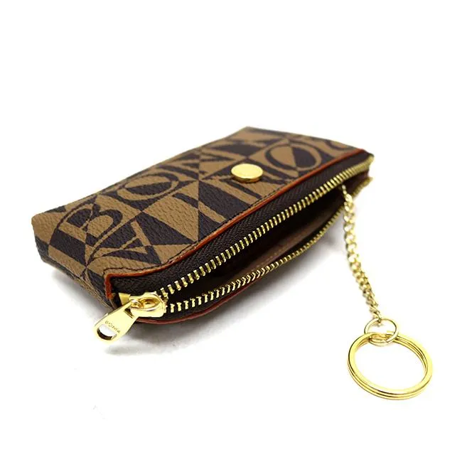 Bonia Monogram Coin Purse-Brown