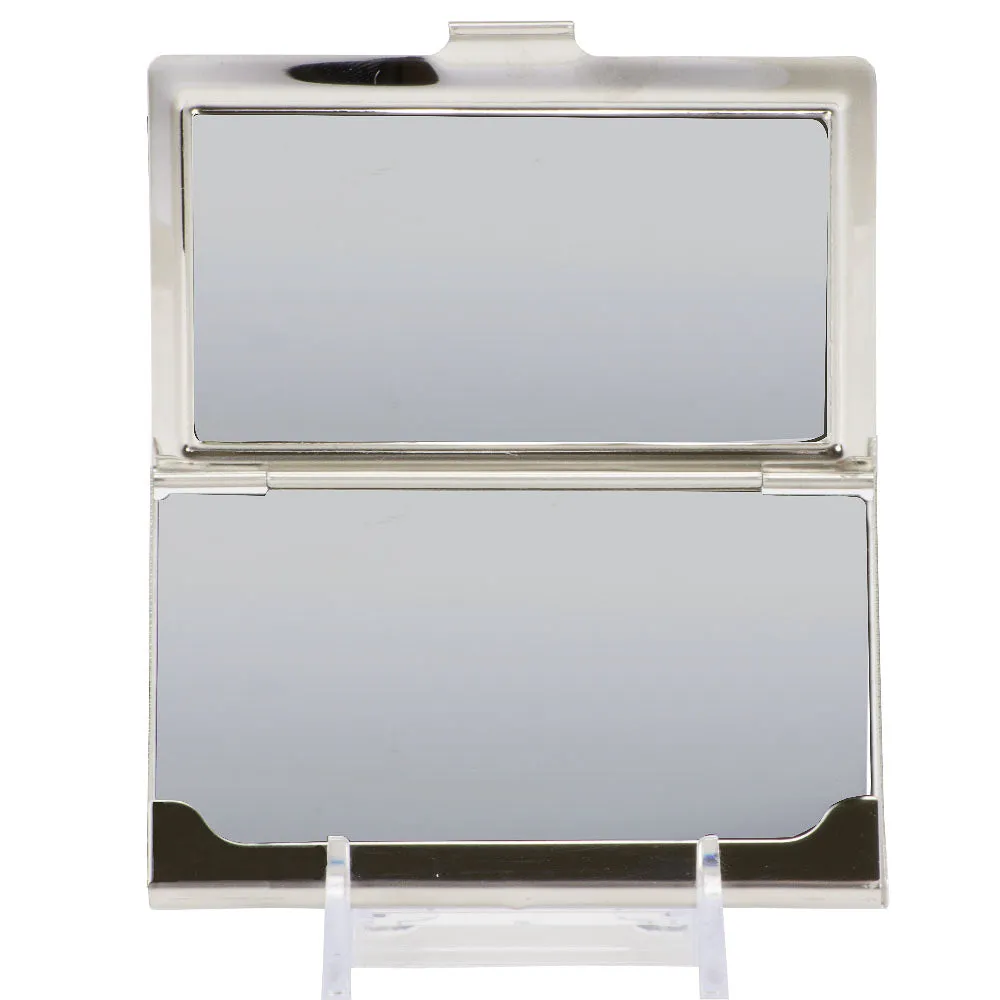 Business Card Holder - SMALL - Mustang w Text Brushed Silver Black