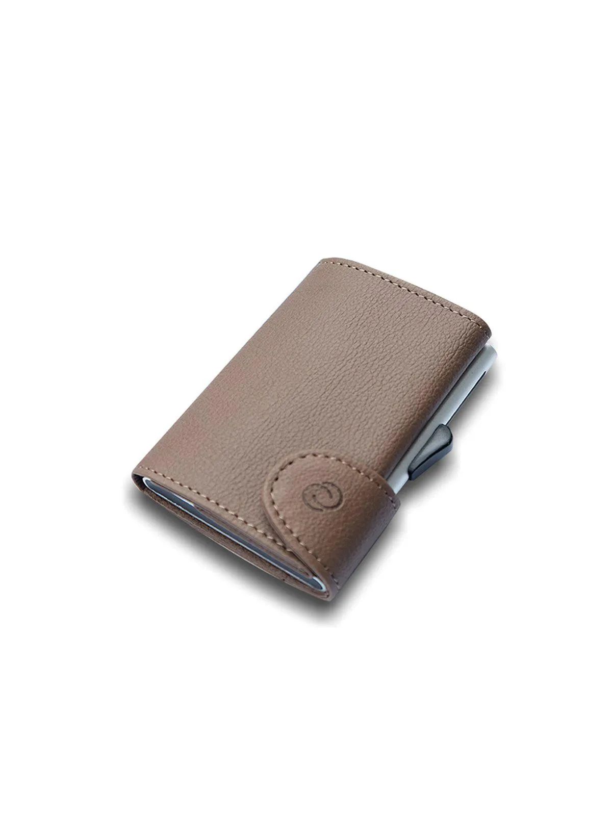C-Secure PU Leather RFID Wallet Khaki Brown