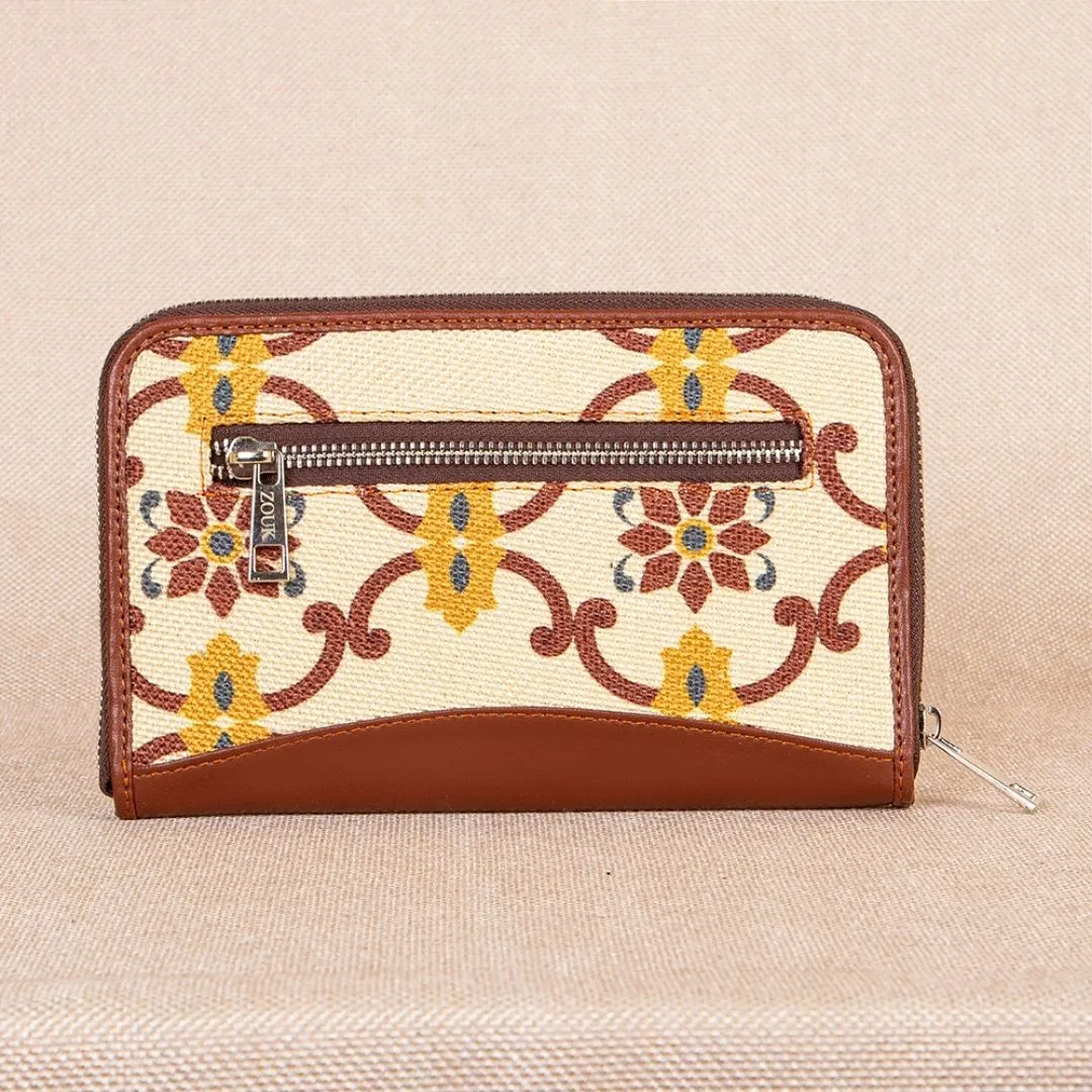 Chandra Mahal Raj Gadi Motif Metal Chain Wallet