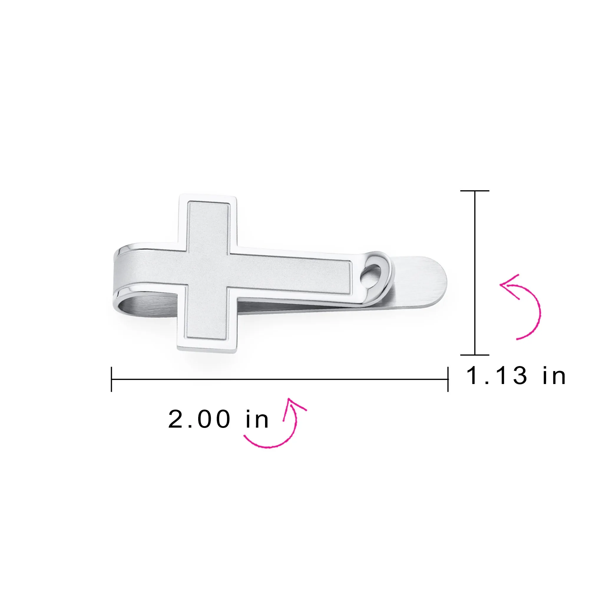 Christian Fleur de Lis Cross Money Clip Credit Card Holder for Men Silver Gold Tone