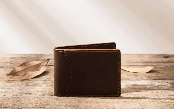 Coffee Cool Leather Mens Slim Small Wallets Bifold Vintage billfold Wallet for Men