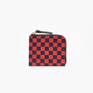 Corner Zip Wallet (Red & Navy Checkers)