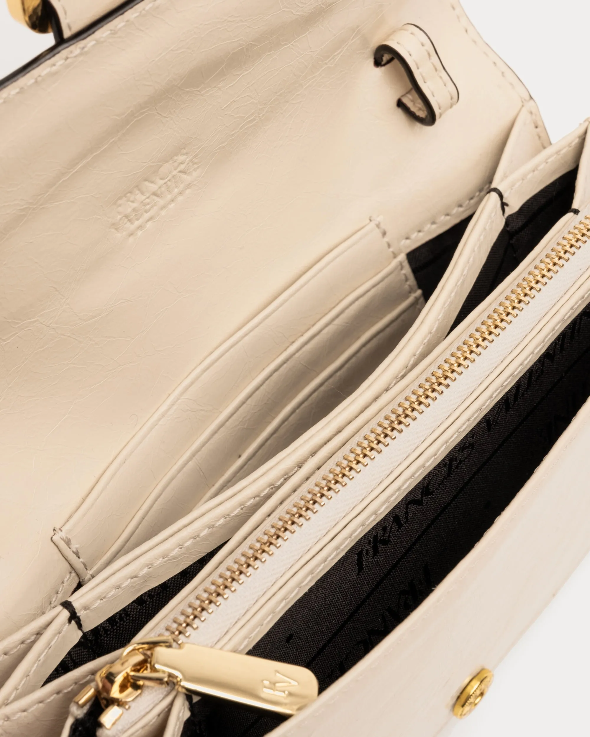 Crossbody Accordion Wallet Crinkled Leather