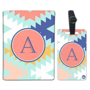 Customized Passport Cover and Luggage Tag Set - Diamond Pattern