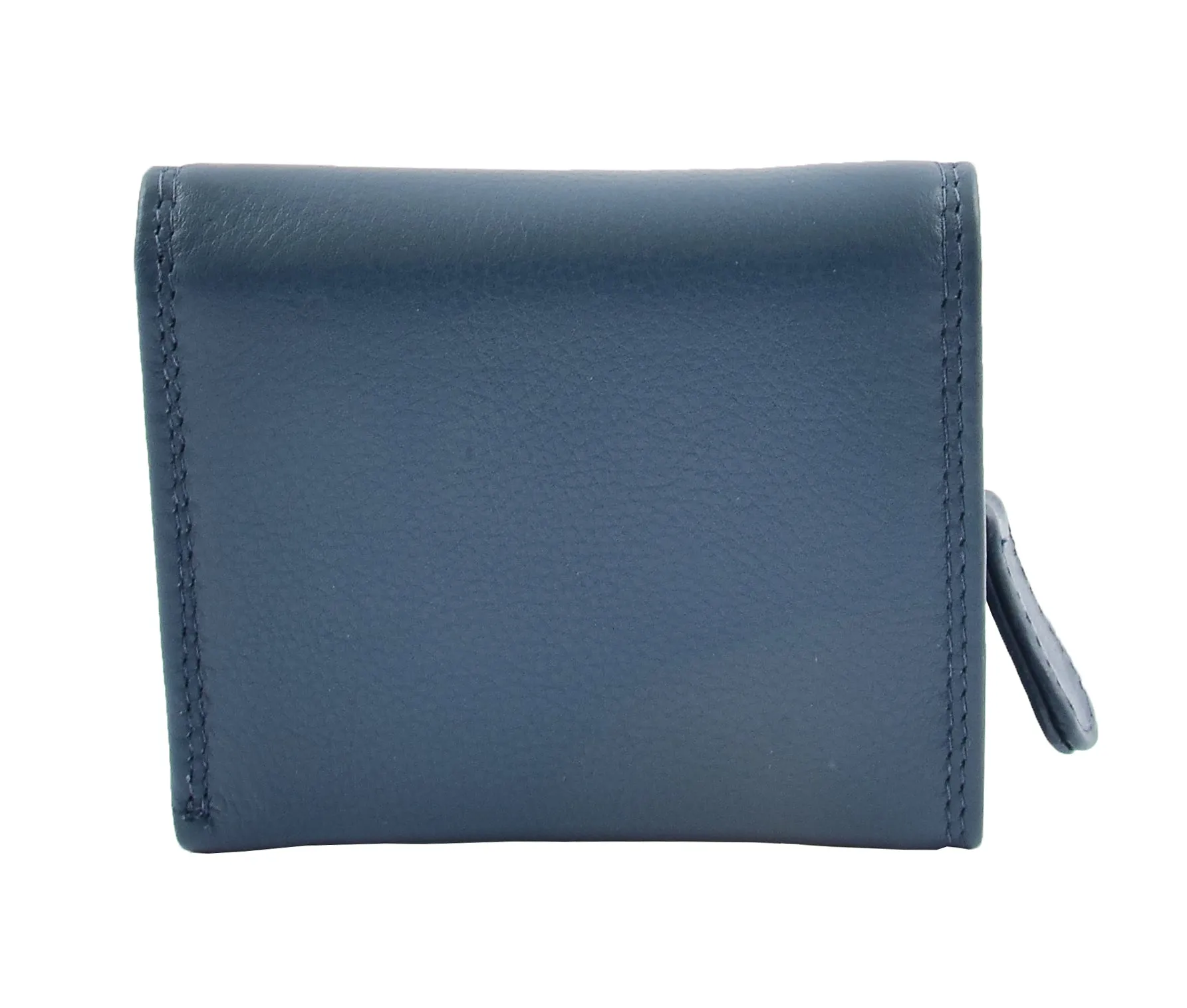 DR412 Women's Small Trifold Leather Purse Navy