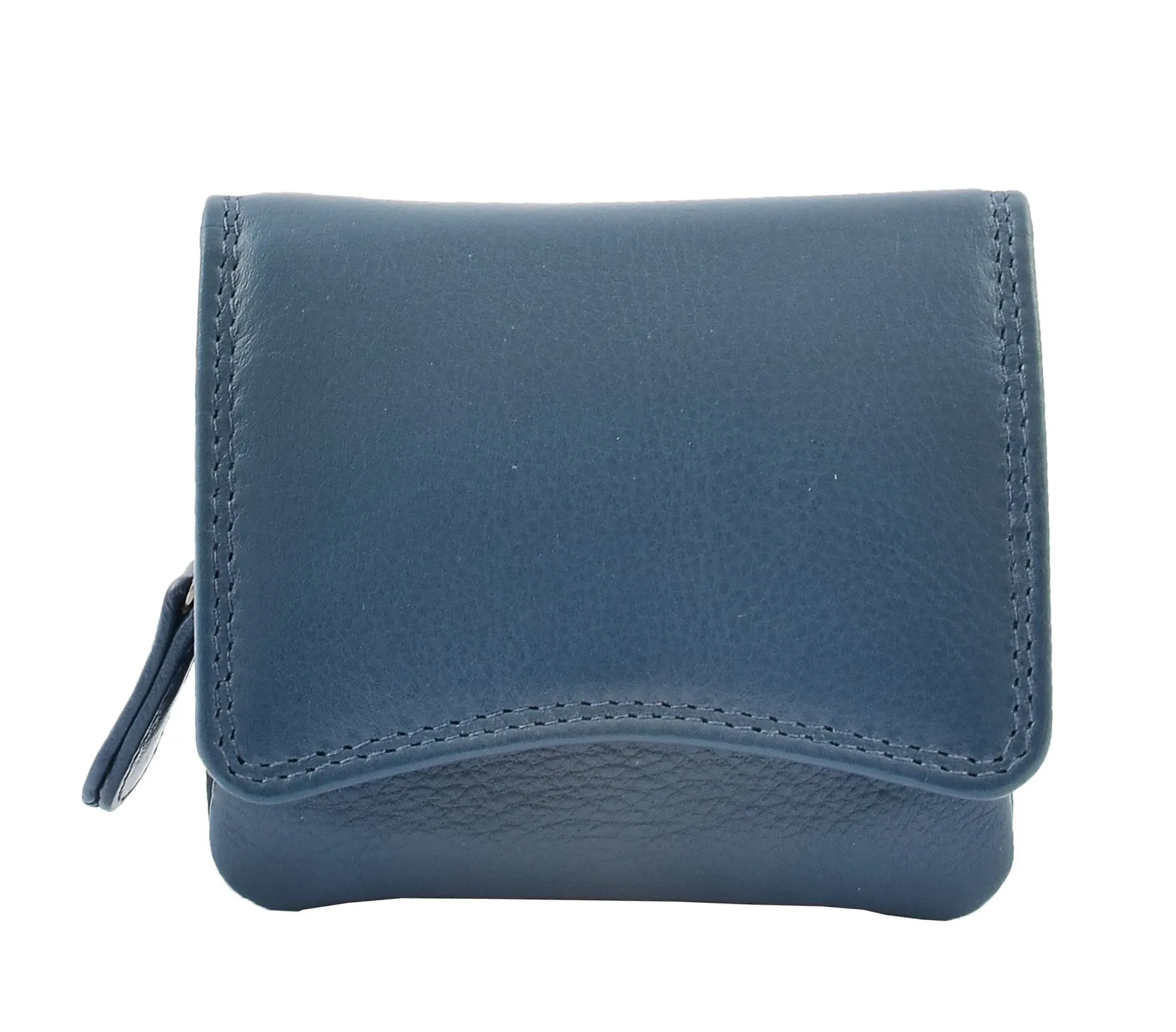 DR412 Women's Small Trifold Leather Purse Navy