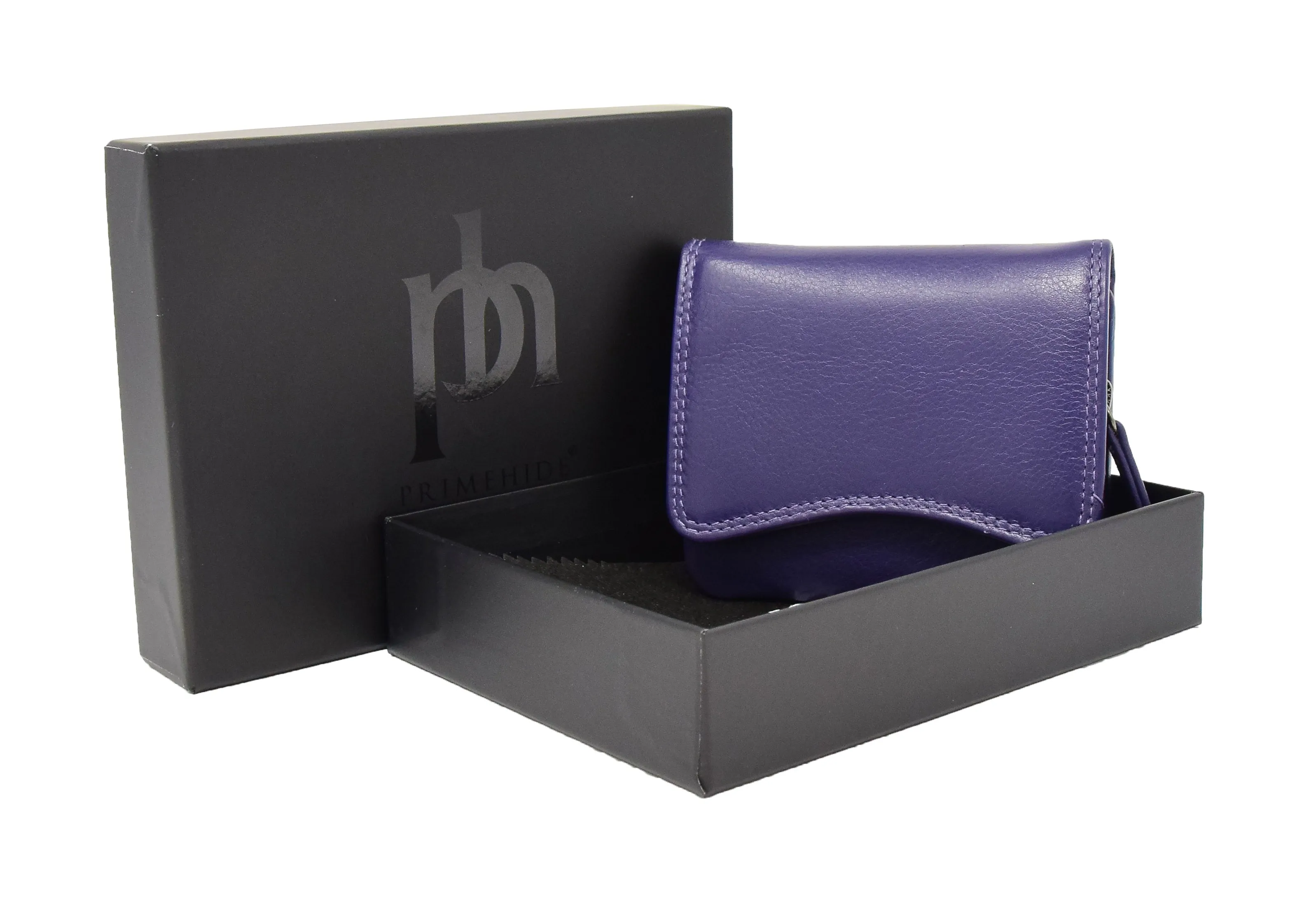 DR412 Women's Small Trifold Leather Purse Purple