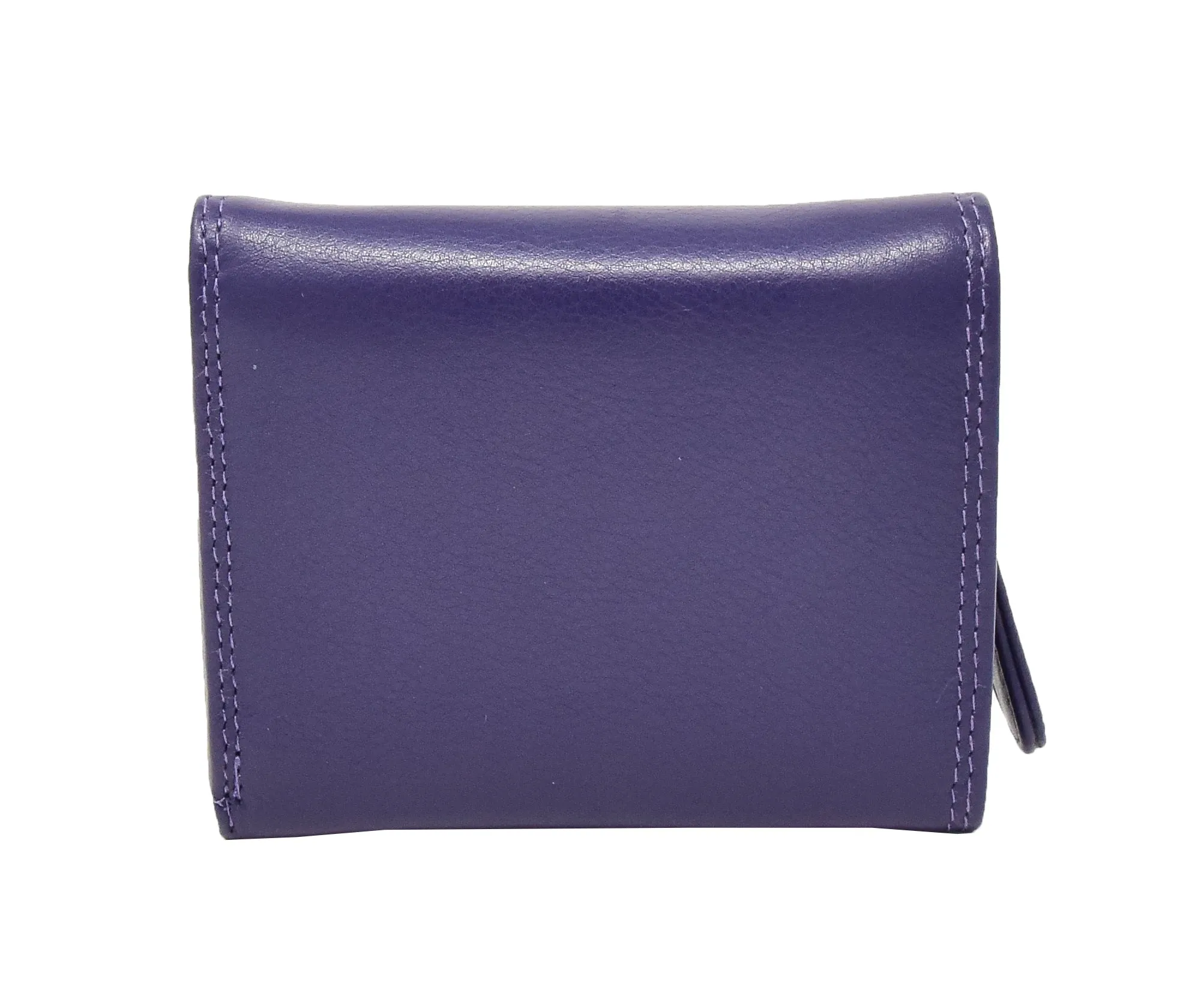 DR412 Women's Small Trifold Leather Purse Purple