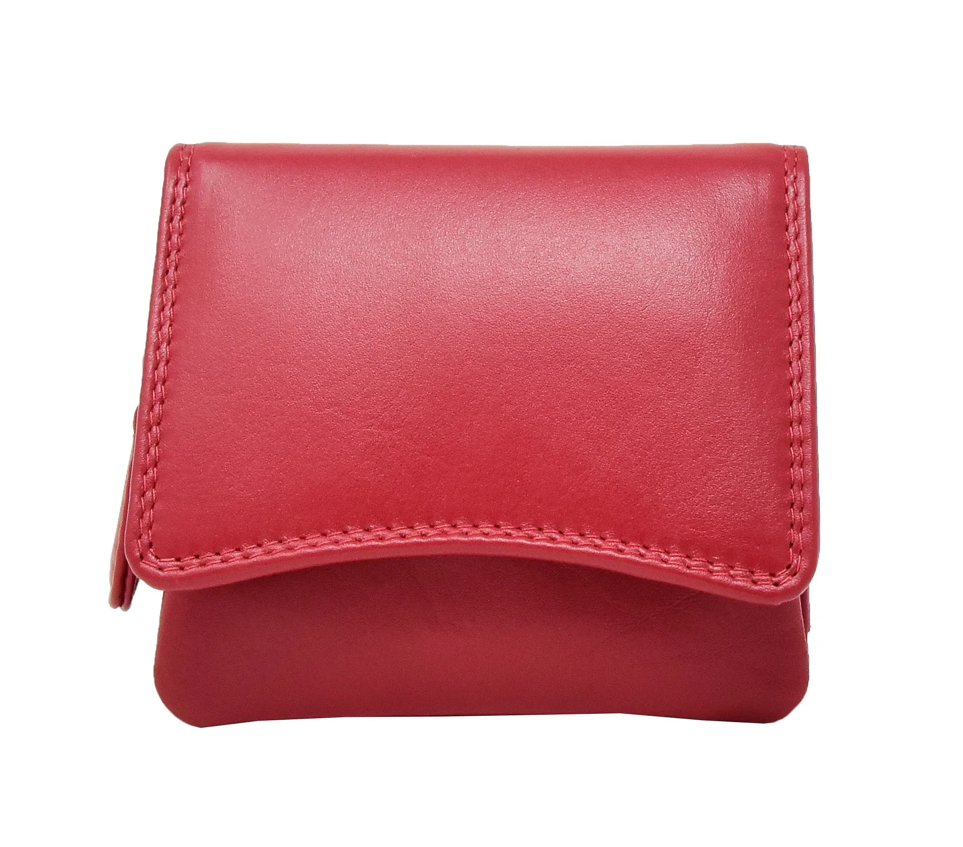 DR412 Women's Small Trifold Leather Purse Red