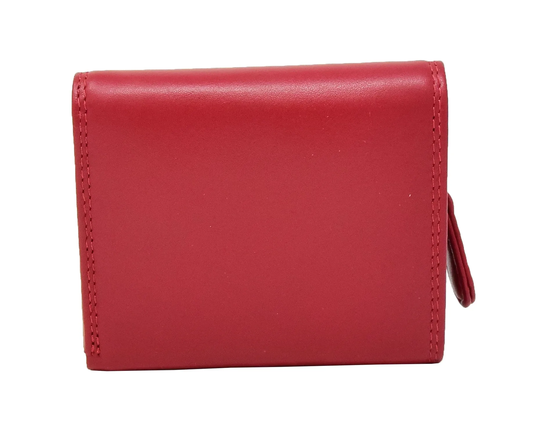 DR412 Women's Small Trifold Leather Purse Red