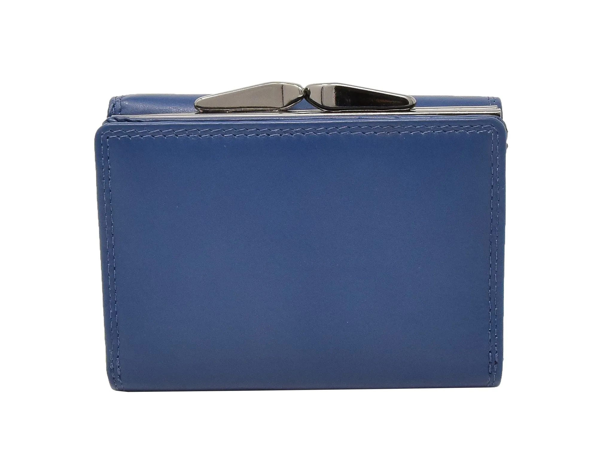 DR413 Women's Metal Frame Leather Purse Navy