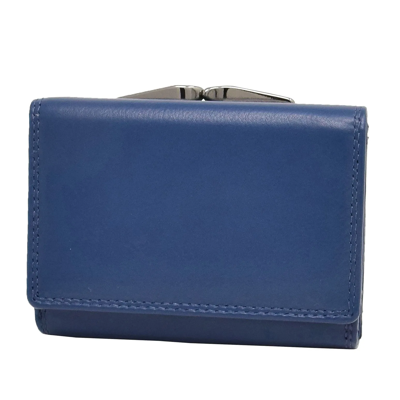 DR413 Women's Metal Frame Leather Purse Navy