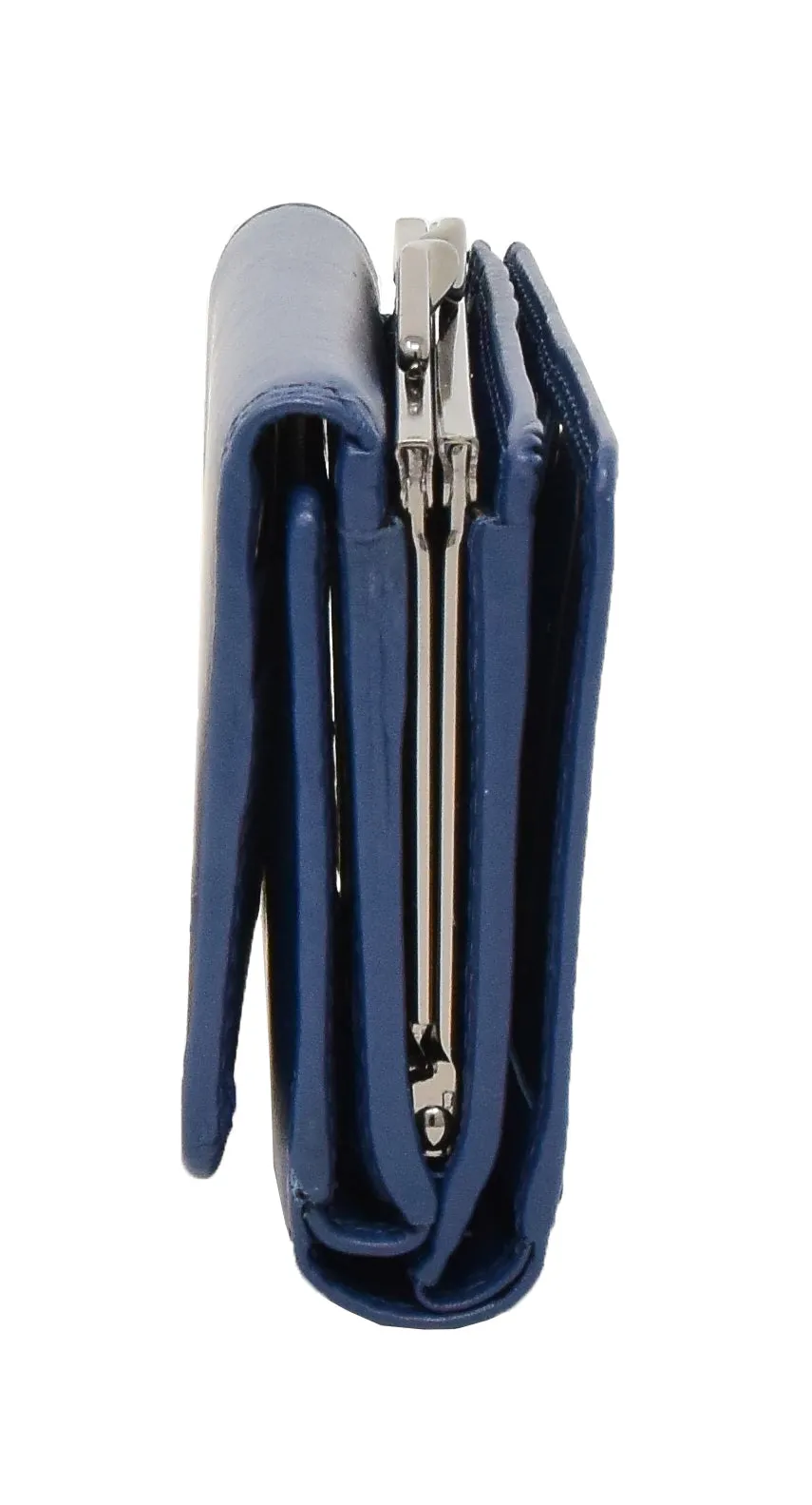 DR413 Women's Metal Frame Leather Purse Navy