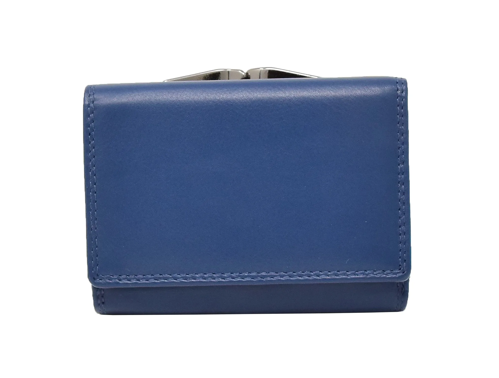 DR413 Women's Metal Frame Leather Purse Navy