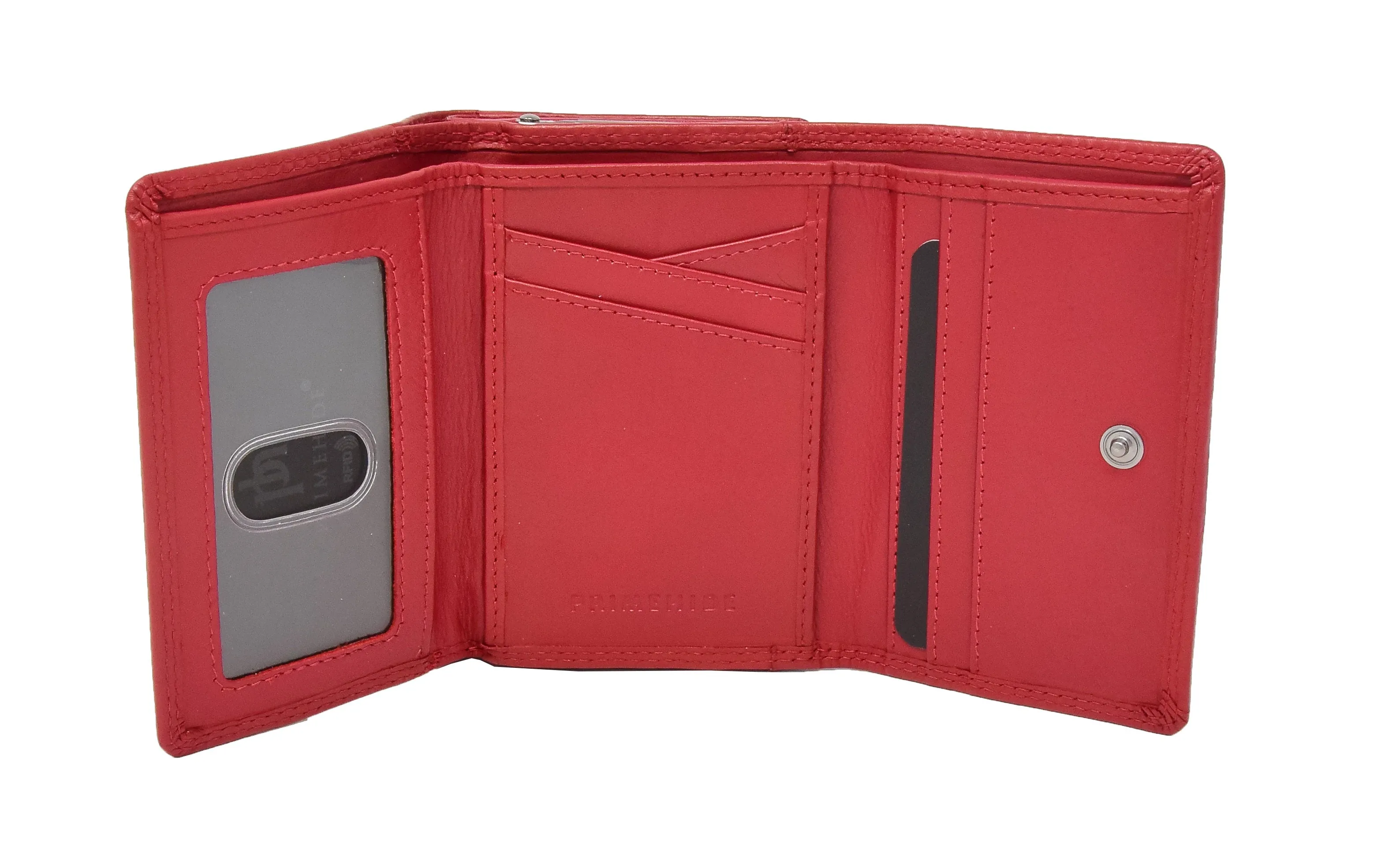 DR413 Women's Metal Frame Leather Purse Red