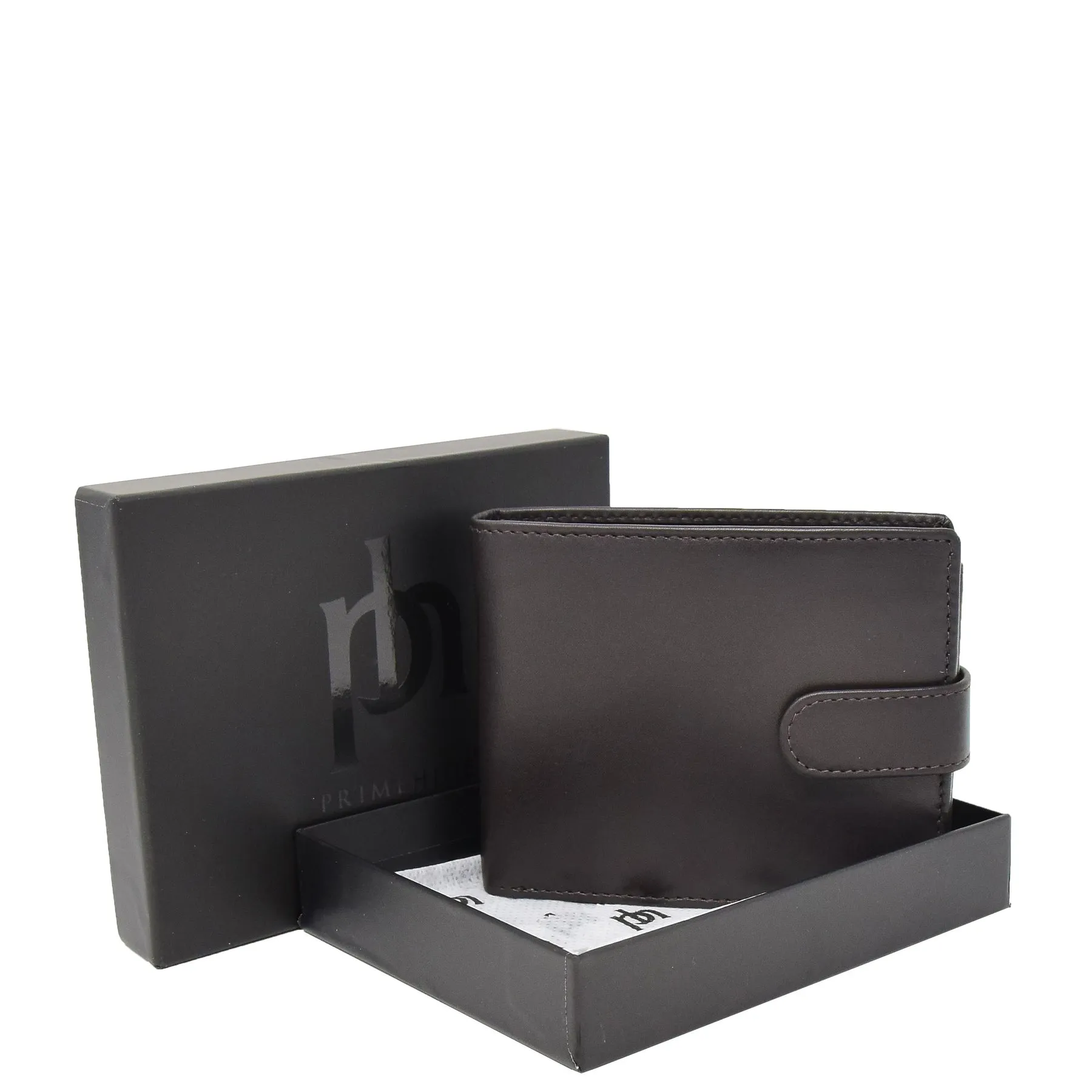DR416 Men’s Snap Closure Real Leather Wallet Brown