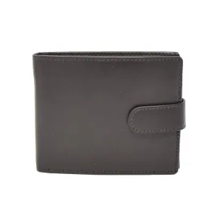 DR416 Men’s Snap Closure Real Leather Wallet Brown