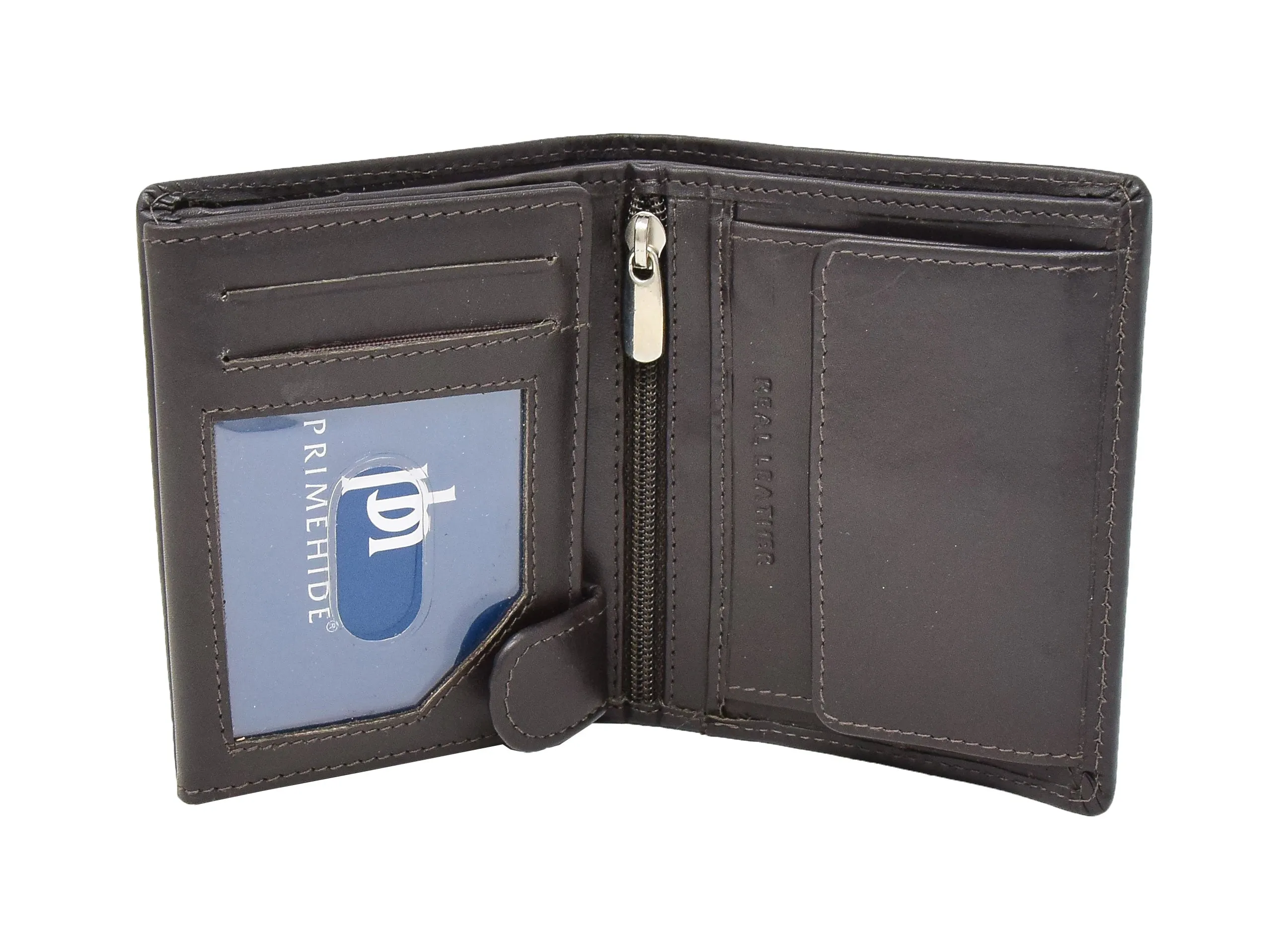 DR417 Men's Soft Leather Small Bifold Wallet Brown