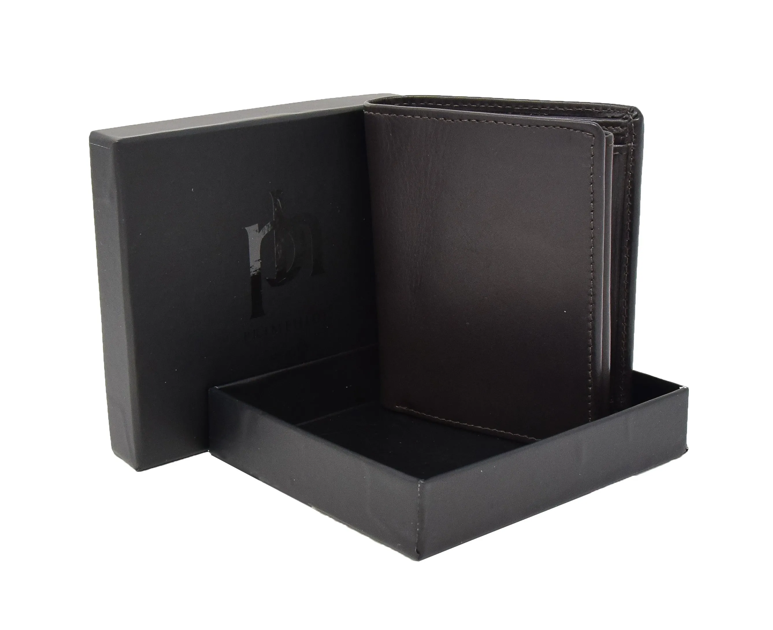 DR417 Men's Soft Leather Small Bifold Wallet Brown
